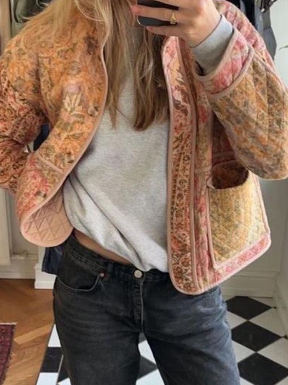 Zara Patchwork Paisley Quilted Jacket S